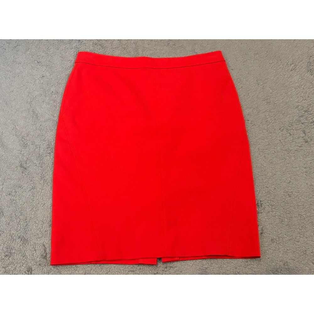 Ann Taylor Petite Red Cotton Blend Pencil Skirt Size 8P Career Office Wear